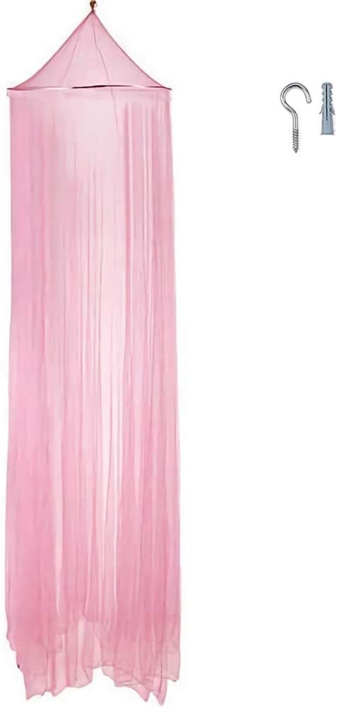 Pink Princess Bed Canopy Mosquito Net for Girls – Hanging Ceiling Bed Curtains for Twin, Full & Queen Size Beds, Kids Room Decor & Outdoor Camping Tent
