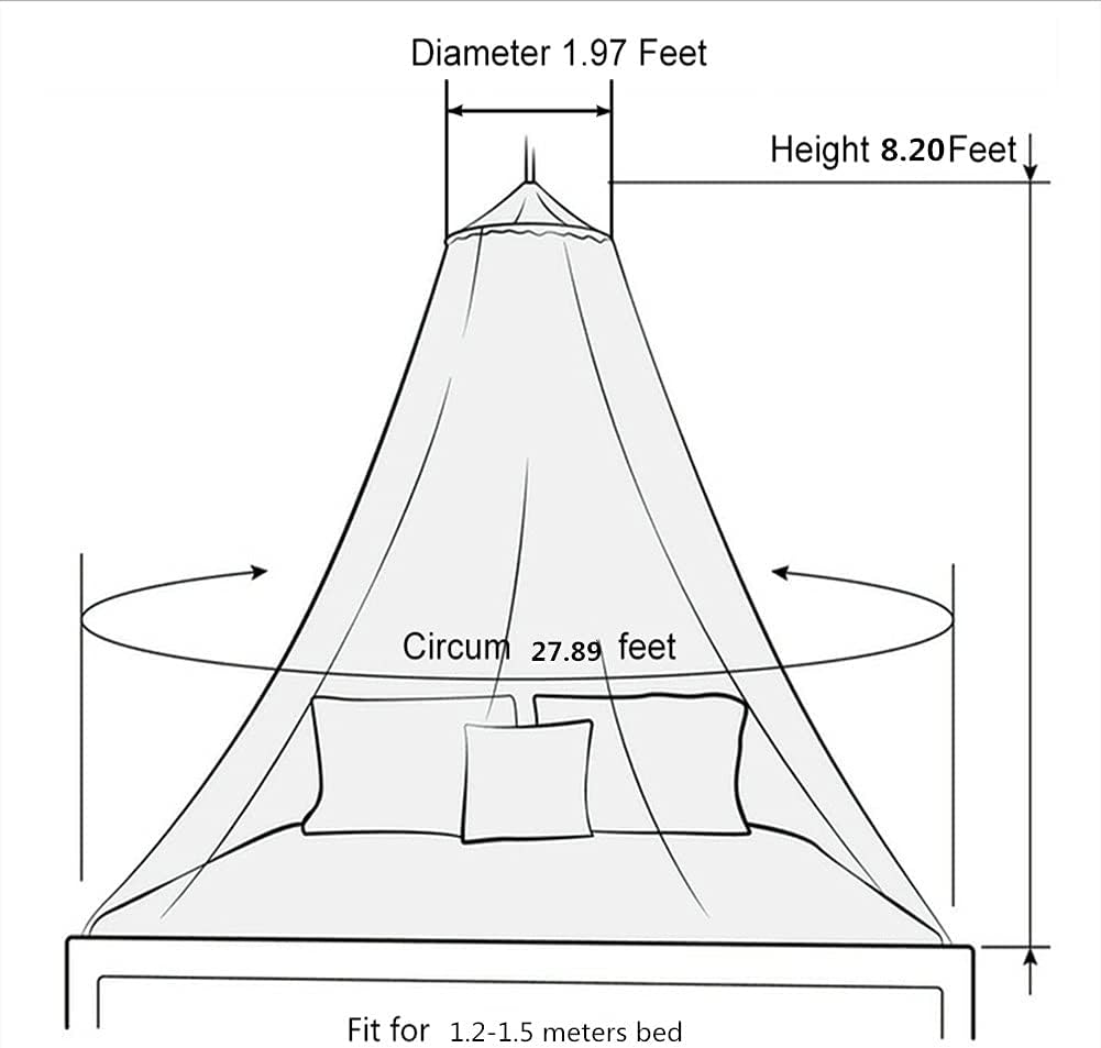 Pink Princess Bed Canopy Mosquito Net for Girls – Hanging Ceiling Bed Curtains for Twin, Full & Queen Size Beds, Kids Room Decor & Outdoor Camping Tent