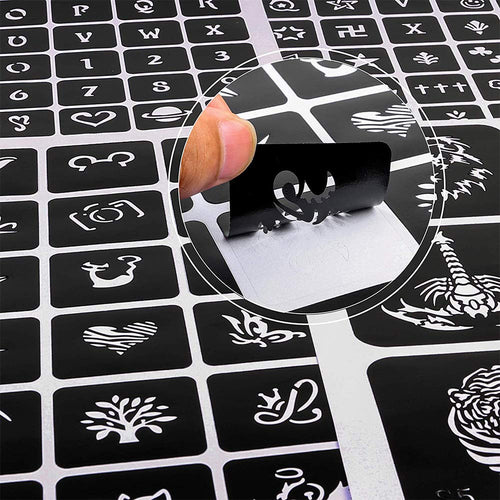 524PCS Henna Tattoo Stencil Kit with Pen – Reusable Mehndi Templates, Temporary Tattoo Kit for Women, Girls & Kids, DIY Body Art for Weddings, Festivals & Parties